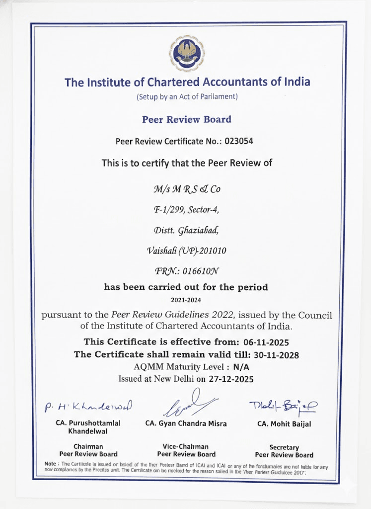 ICAI Peer Review Certificate
